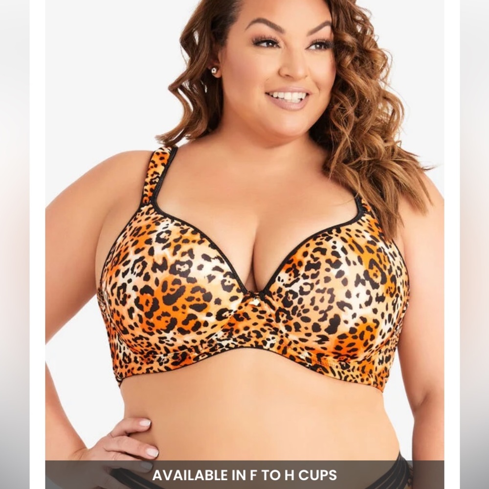 Leopard Print Plunge Butterfly Bra !! 38D !! New without tags